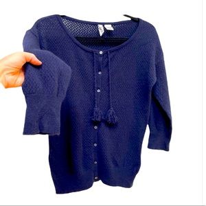 Barney’s New York 100% Cashmere Button Down Sweater Cardigan 3/4 Sleeves